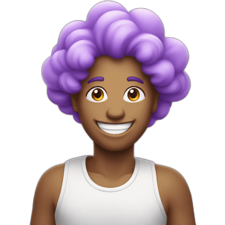 Cartoon purple cloud smiling emoji