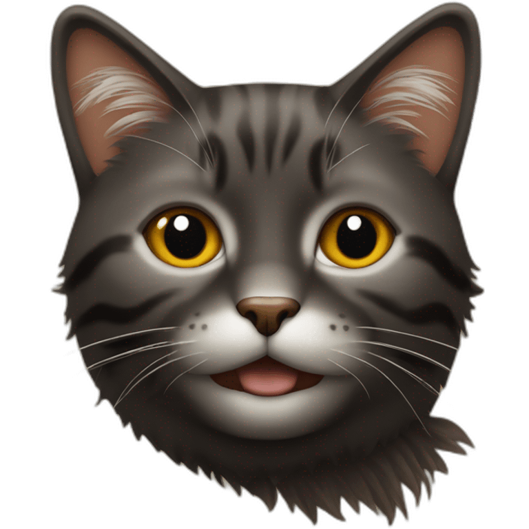 Tête de Chat avec pelage noir marron emoji