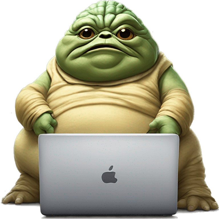 Jabba the Hutt from Star Wars with a laptop emoji