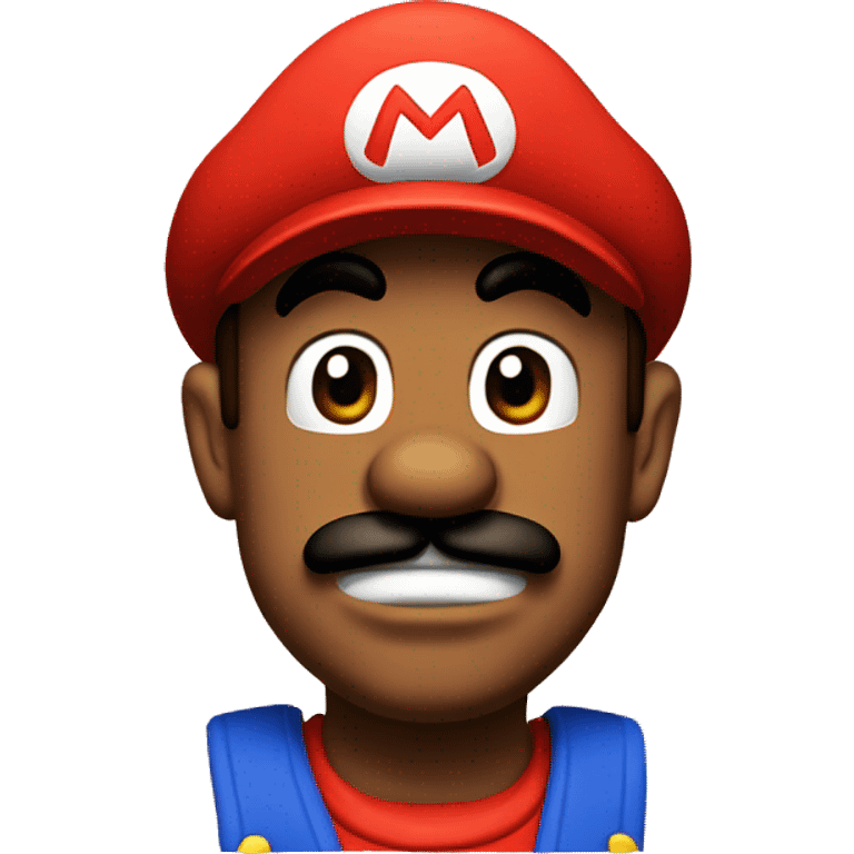 Super mario with zipped lips emoji