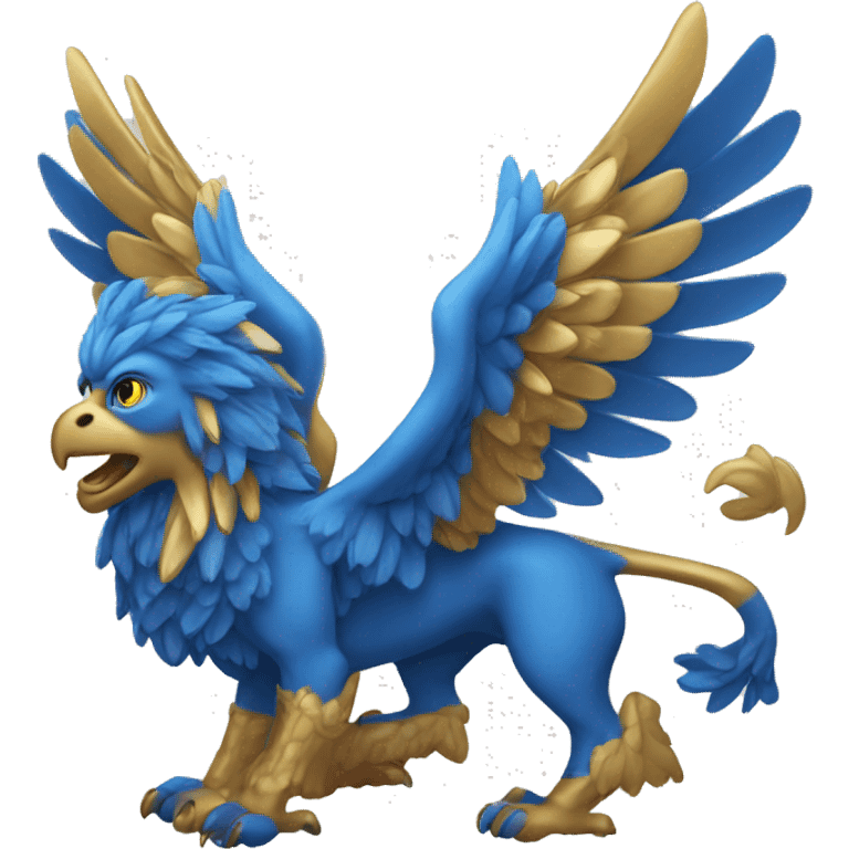 Blue and golden griffin emoji