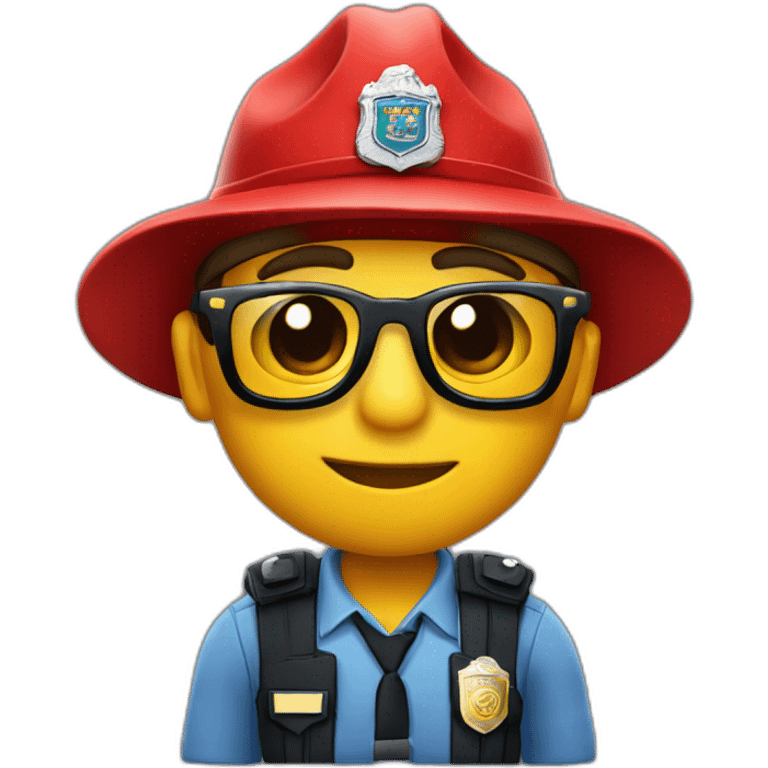 Emoji del chivo con gafas rojas y gorra de policía  emoji