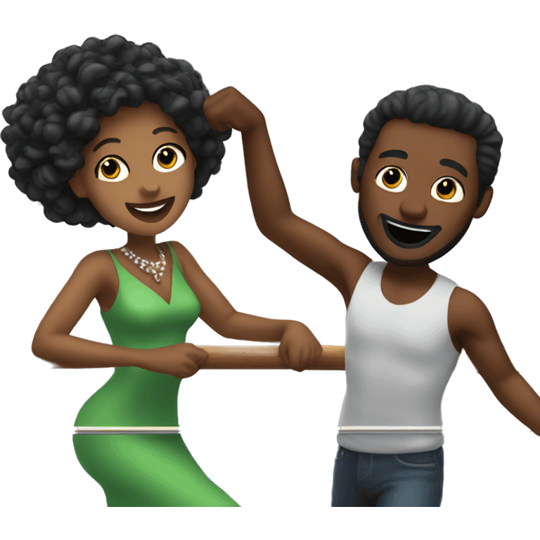 White man and black woman dancing on a cruise ship emoji