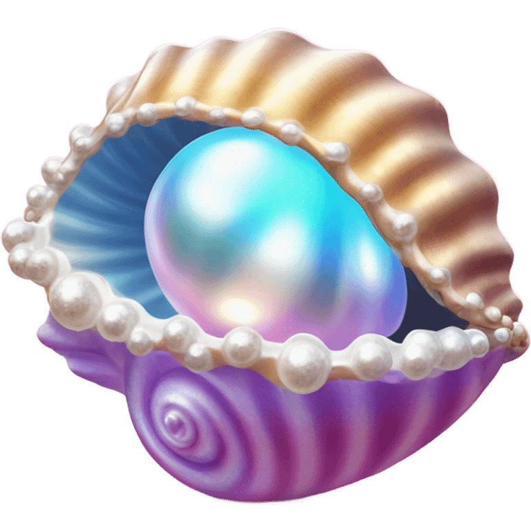 Lisa Frank sparkle open sea shell with pearl  emoji