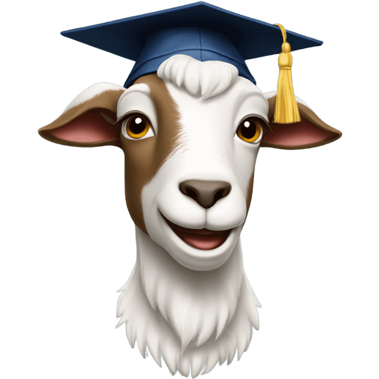 smirking goat with graduation hat emoji