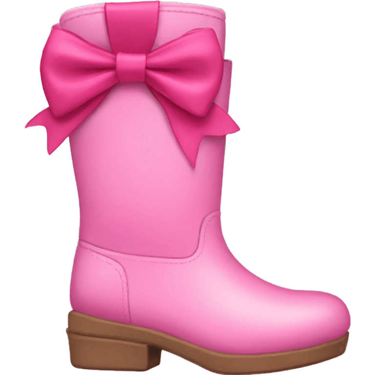 Pink boots with an bow  emoji