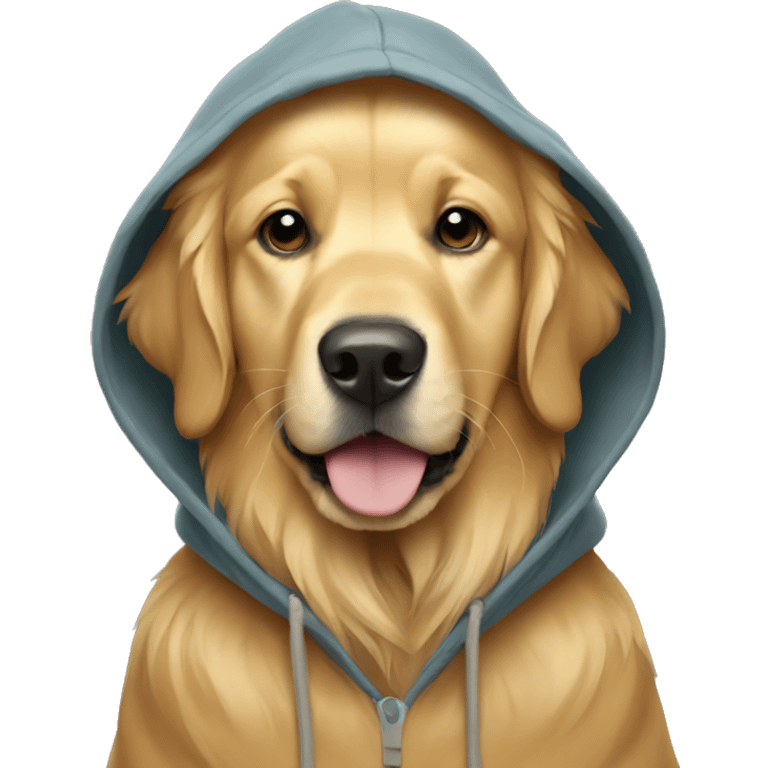 Golden retriever wearing a hoodie  emoji