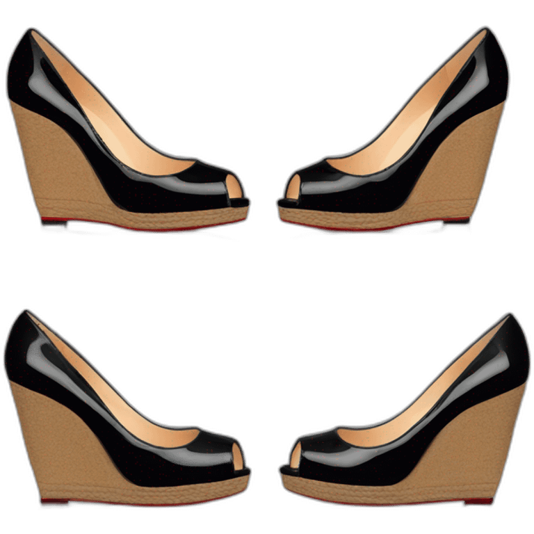 WEDGE heel LOUBOUTIN black PATENT emoji