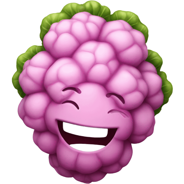 pink cauliflower smiling emoji