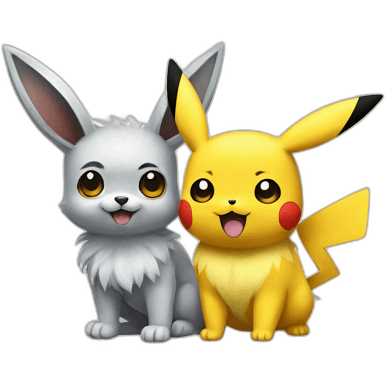 Evee and Pikachu emoji