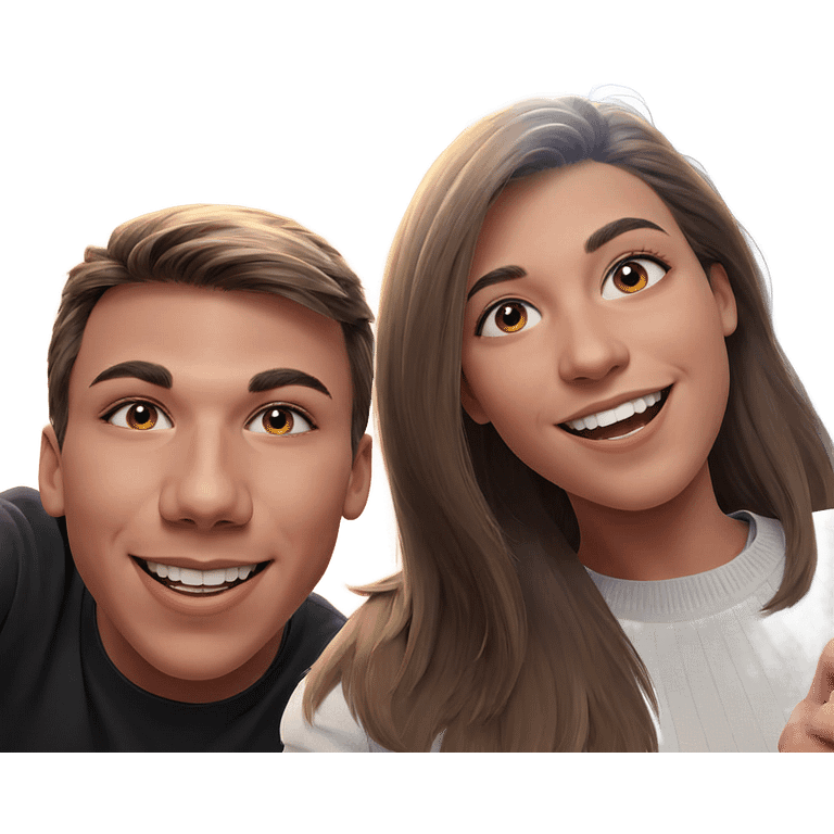 happy girl and boy portrait emoji