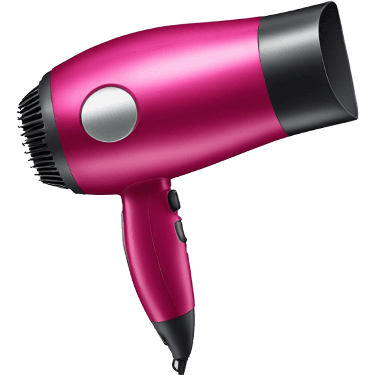 Realistic isolated raspberry color hair dryer emoji