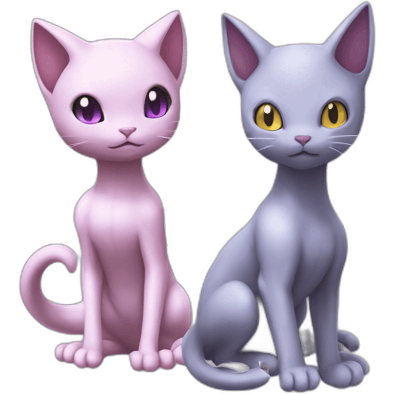 Mewtwo and mew pokemon emoji