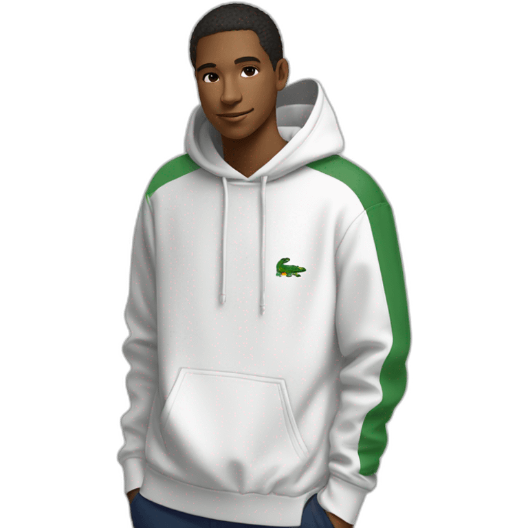 Lacoste tênis friends with white lacoste hoodie emoji