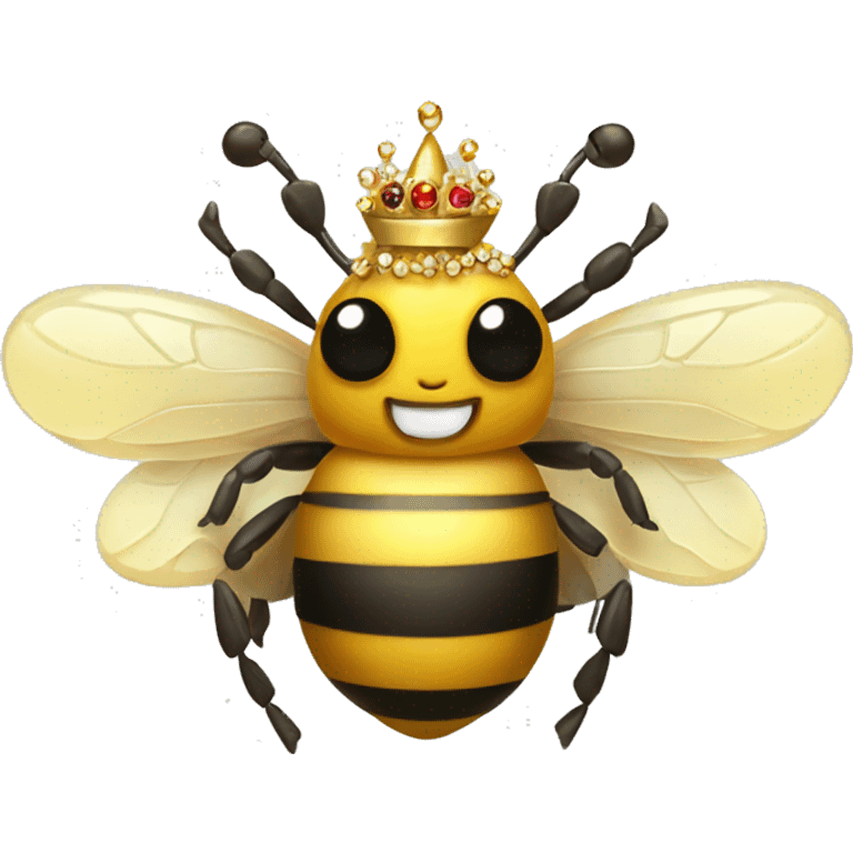 Pretty bee with jeweled crown emoji