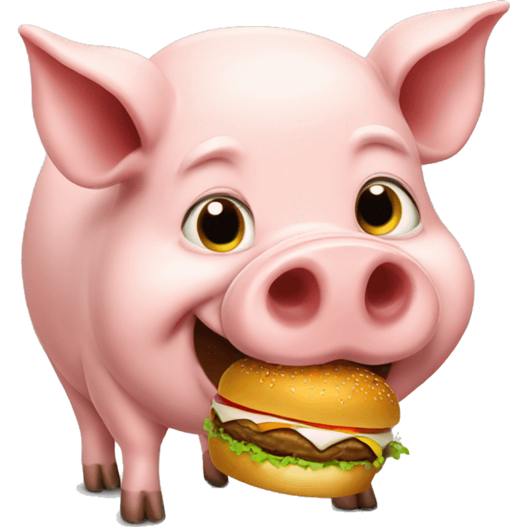 Pig eating burger  emoji