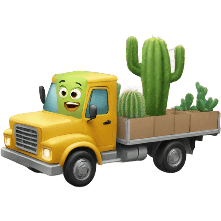 cactus in delivery truck emoji