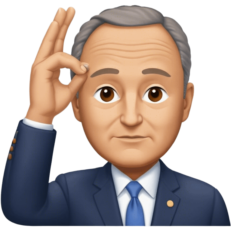 Chuck Schumer making an L with his hand and putting it on his forehead  emoji