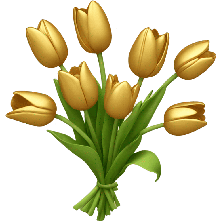 gold tulip bouquet emoji