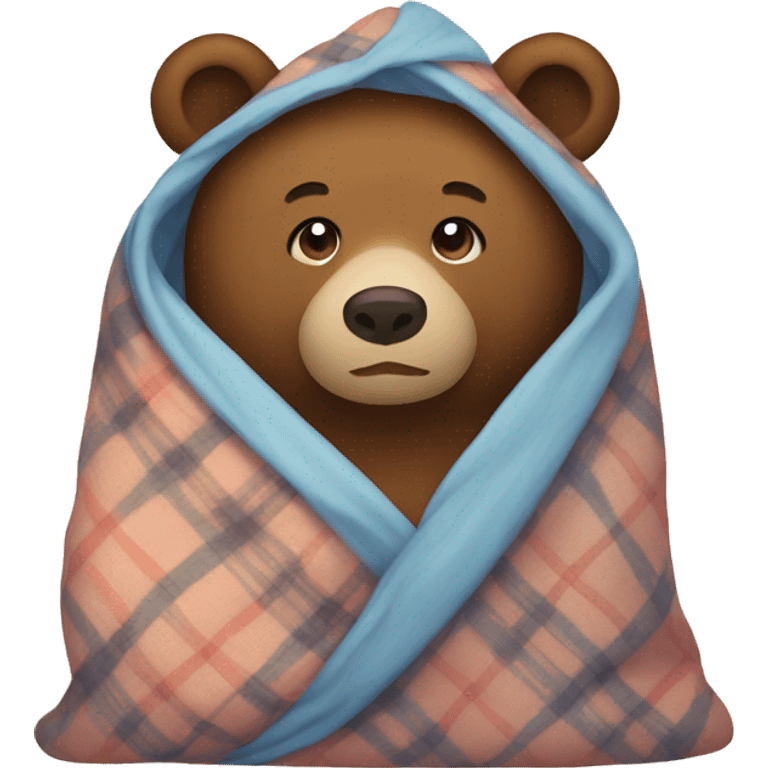 bear cozy in blanket emoji