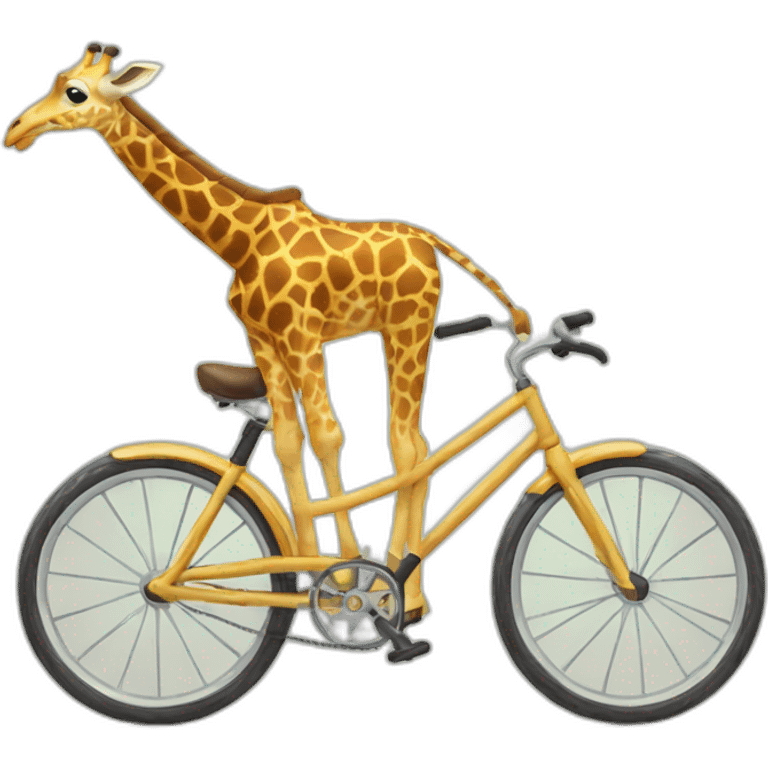 Giraffe on a bike emoji