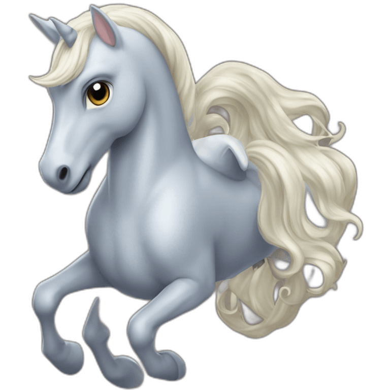 Dauphin sur licorne emoji