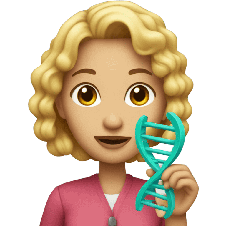 Delphine with DNA emoji