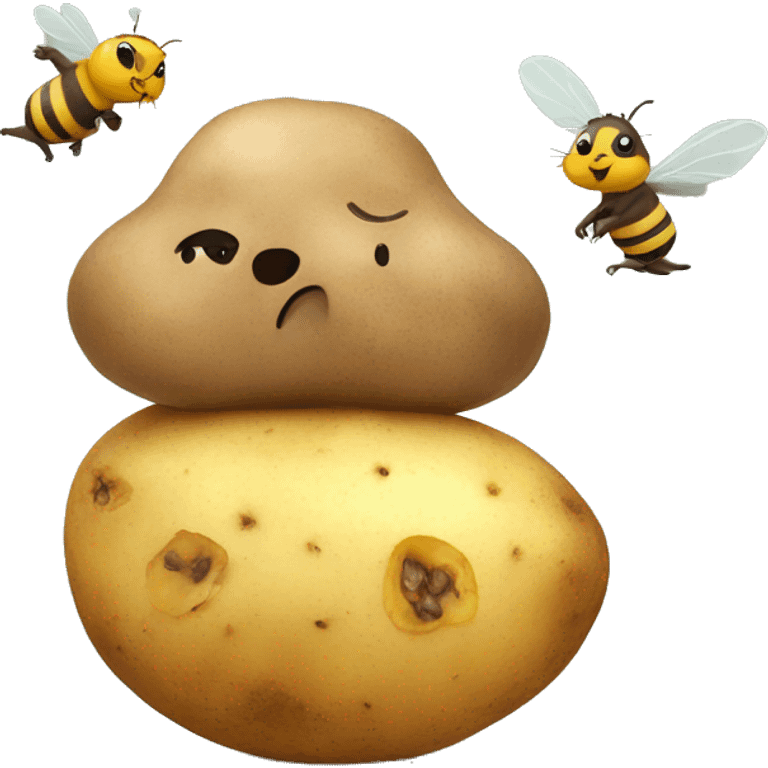 Potato with bee and squirrel emoji