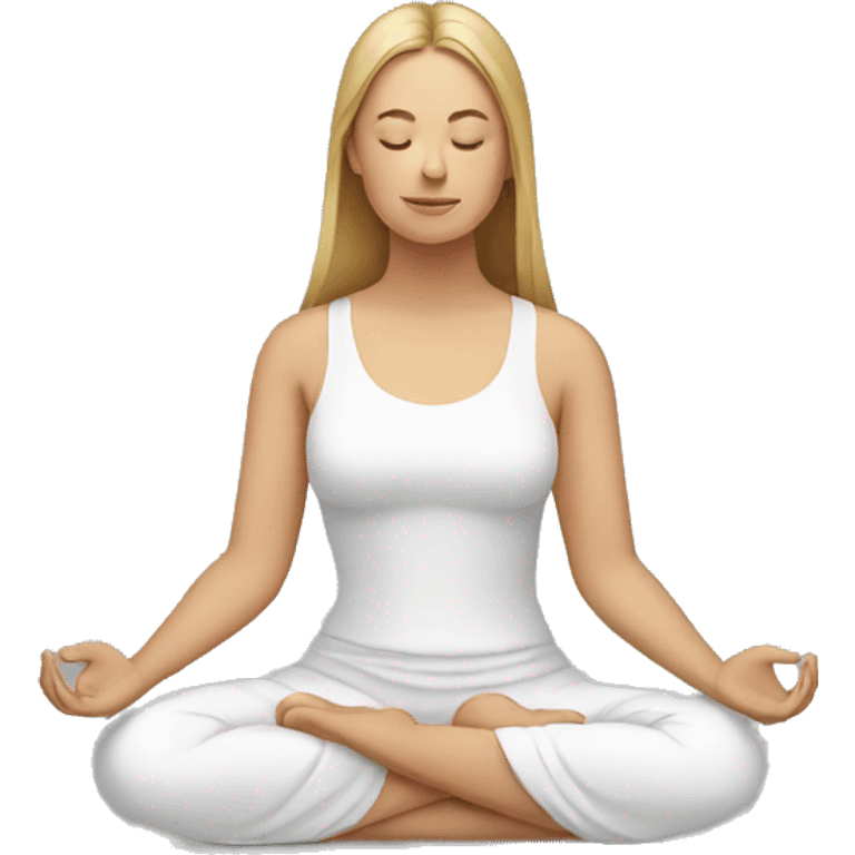 european woman meditating emoji