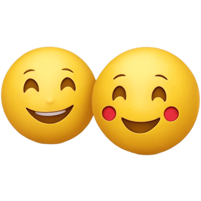 Make a smiling emoji. At the bottom of the emojis there are two yellow balls attached emoji