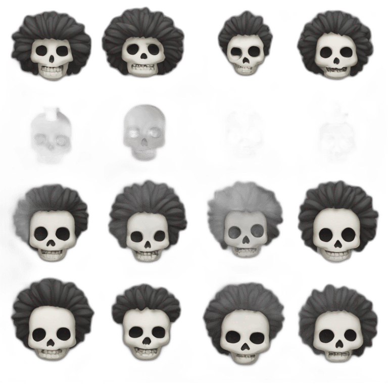 Soolking brook ;skeletal face ;affro cut ;guitar;crown emoji