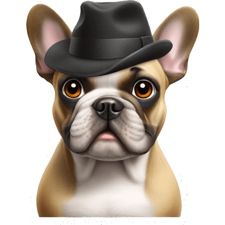 French bulldog with a hat ￼￼ emoji