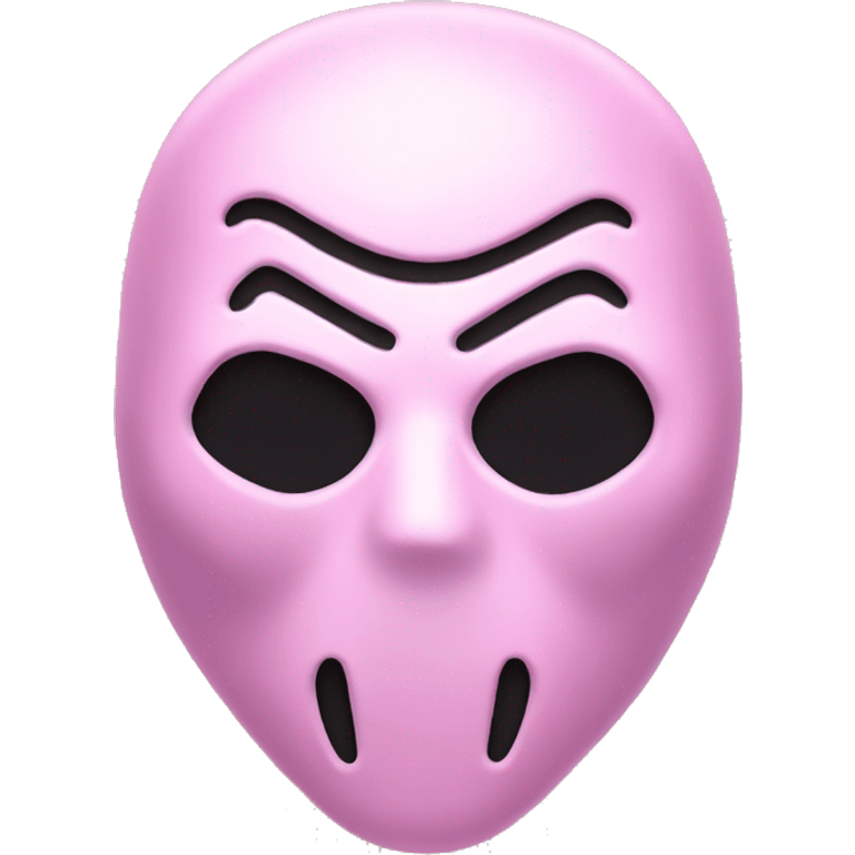 Pink ghostface killer mask with heart shaped eyes emoji