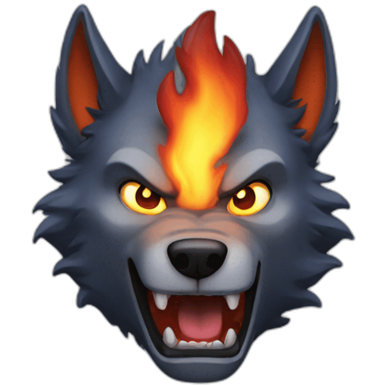 A fire werewolf  emoji