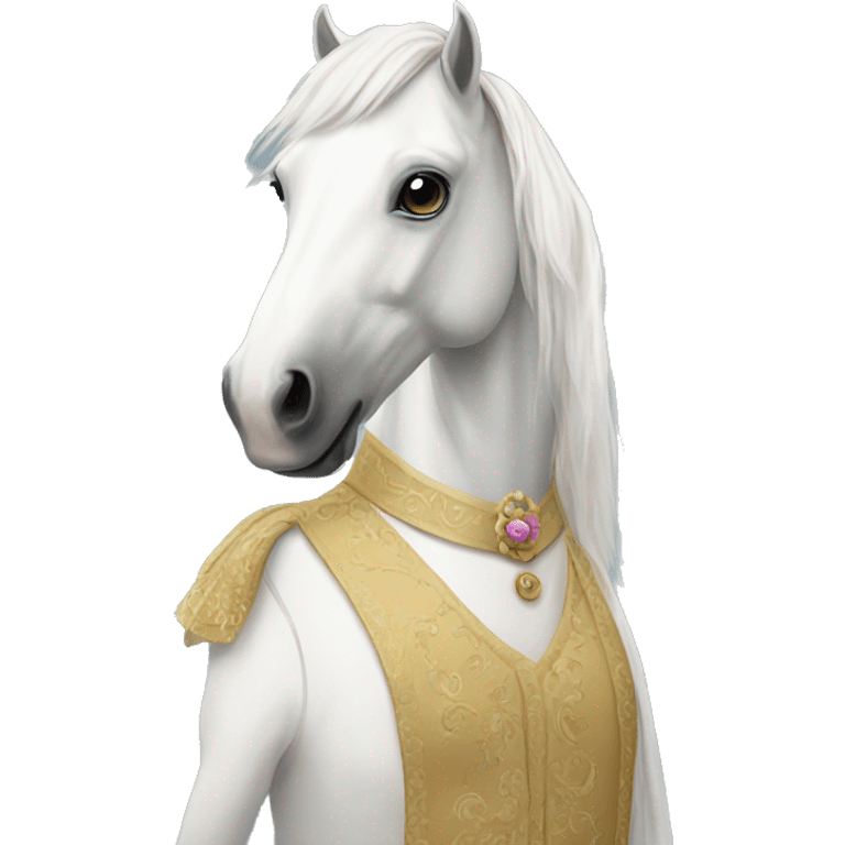 white horse in dress emoji