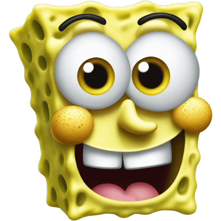 SpongeBob makin a mocking face emoji