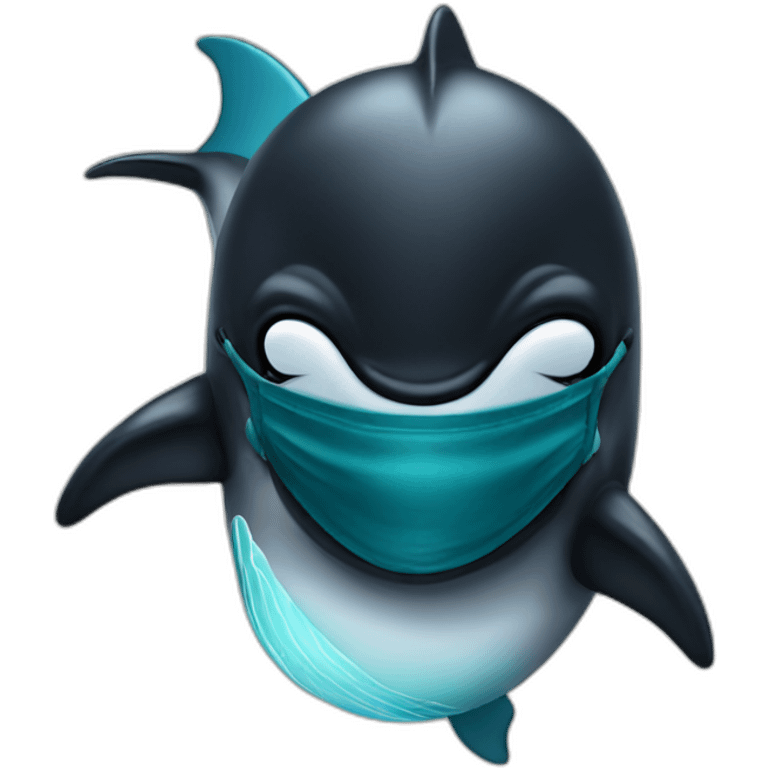 Dolphin with Vader mask emoji