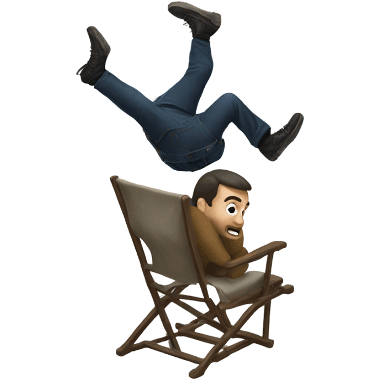 Guy falling out of a chair emoji