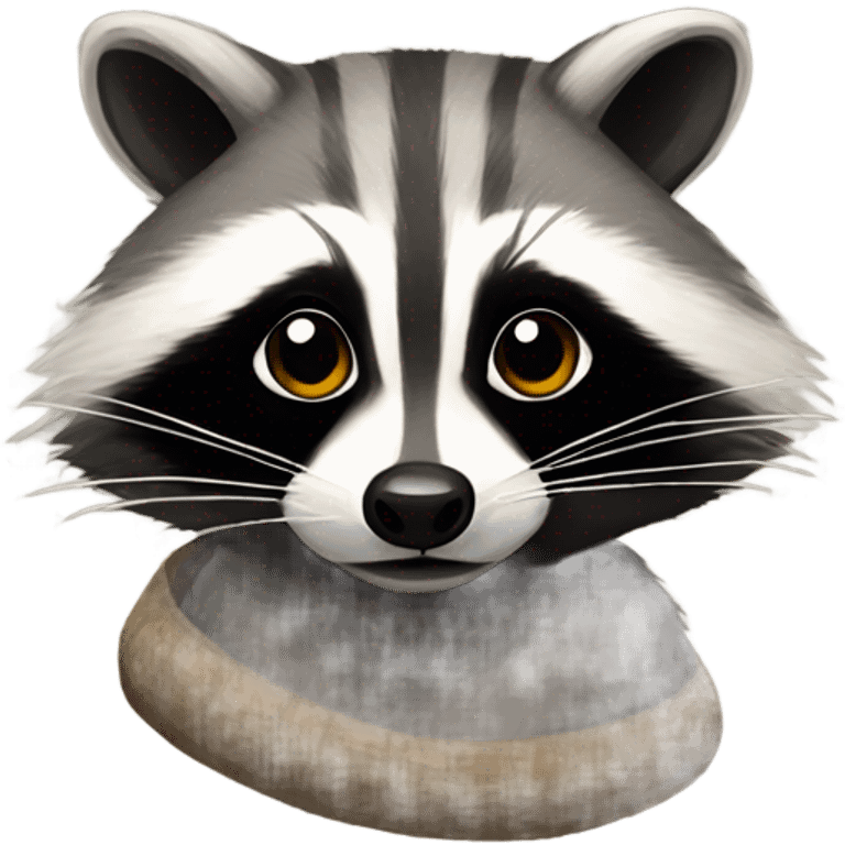 Raccoon painting emoji