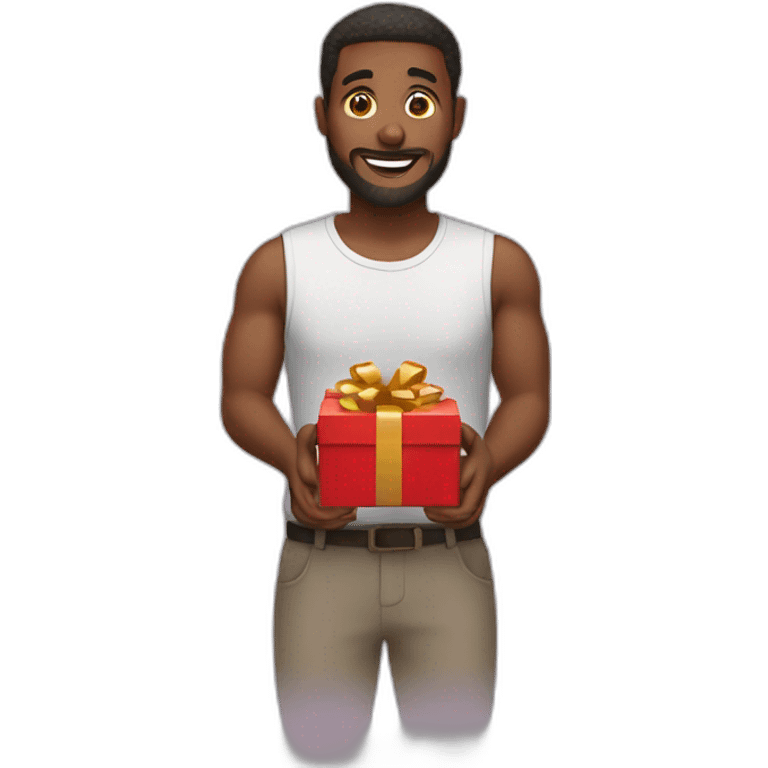 A man giving a gift emoji