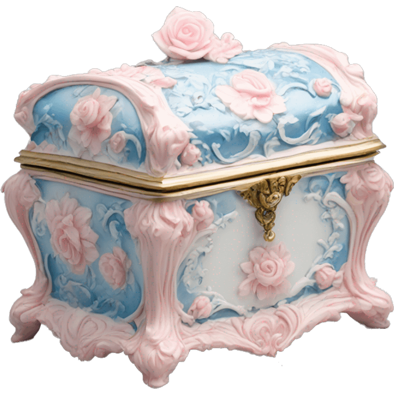 Rococo floral jewelry box white pink and blue  emoji