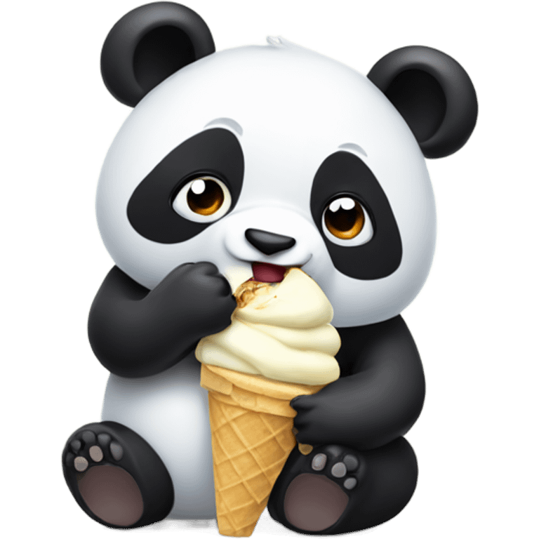 Panda eating ice cream emoji