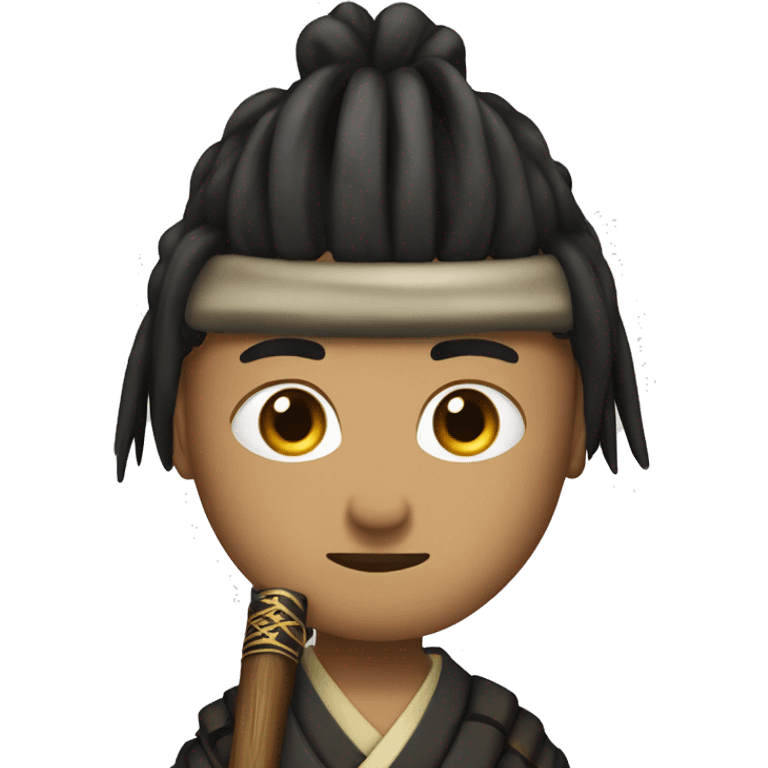 I need a samurai stick character with transperant bakground emoji