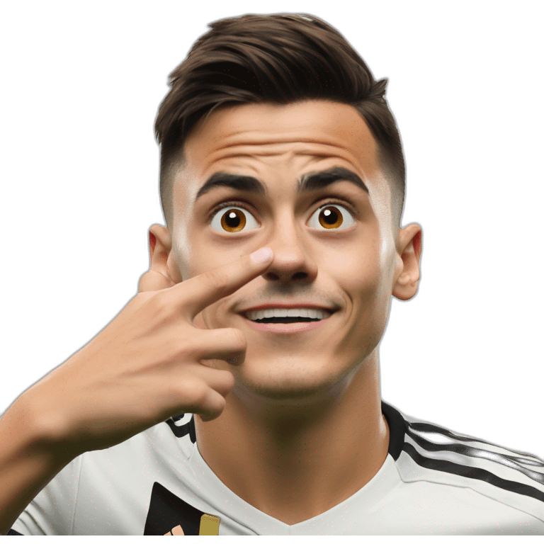 Dybala hand in nose celebration emoji