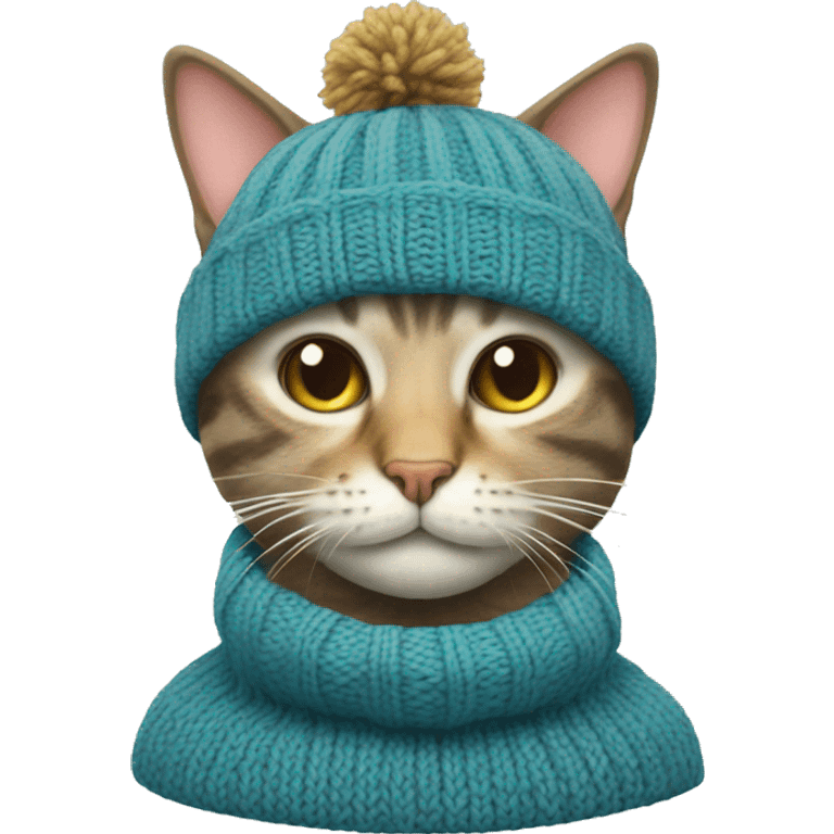 Cat with knitted hat emoji