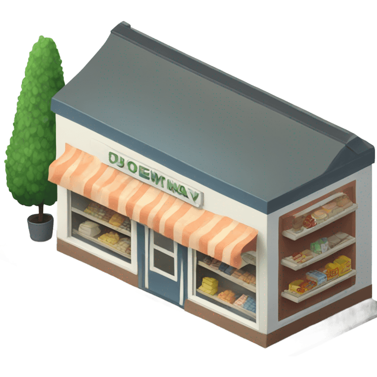 isometric row of shops emoji