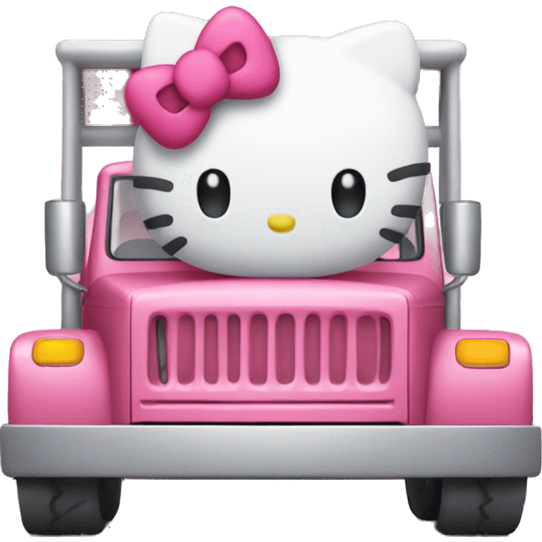 hello kitty driving a truck emoji