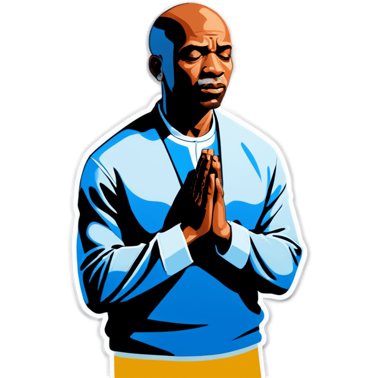 Bald black man praying  emoji