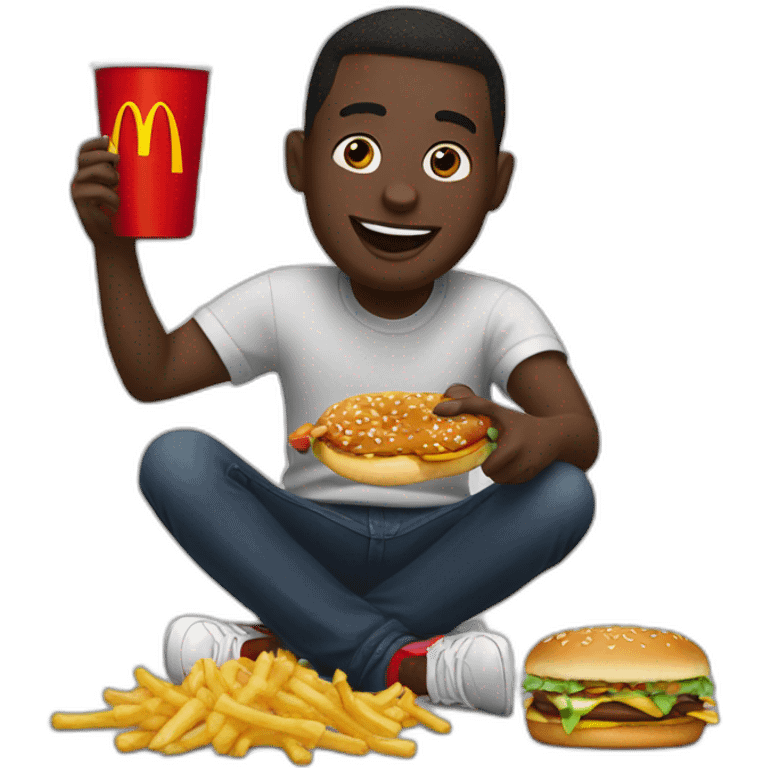 Deji eating McDonald's emoji