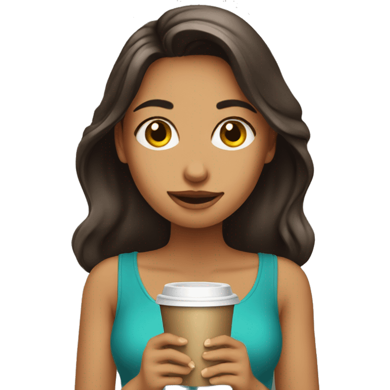 Girl drinking coffee emoji